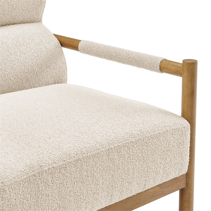 NPD Furniture Olsen Fabric Accent Arm Chair in Palladian Beige