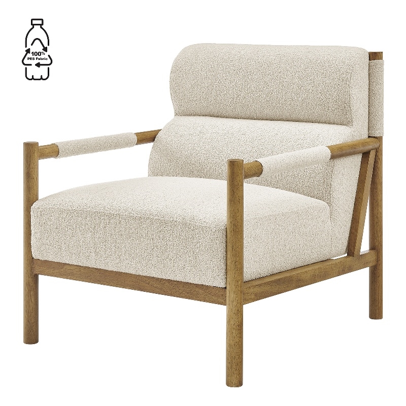 NPD Furniture Olsen Fabric Accent Arm Chair in Palladian Beige