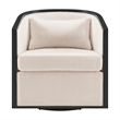 NPD Furniture Marilyn Fabric Swivel Accent Arm Chair w/ Rattan Black Frame