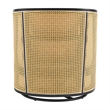 NPD Furniture Marilyn Fabric Swivel Accent Arm Chair w/ Rattan Black Frame