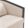 NPD Furniture Marilyn Fabric Swivel Accent Arm Chair w/ Rattan Black Frame