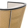 NPD Furniture Marilyn Fabric Swivel Accent Arm Chair w/ Rattan Black Frame