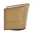 NPD Furniture Marilyn Fabric Swivel Accent Arm Chair w/ Rattan in Natural