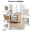 NPD Furniture Marilyn Fabric Swivel Accent Arm Chair w/ Rattan in Natural