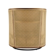 NPD Furniture Marilyn Fabric Swivel Accent Arm Chair w/ Rattan in Natural