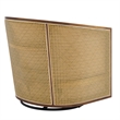 NPD Furniture Marilyn Fabric Swivel Accent Arm Chair w/ Rattan in Natural
