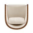 NPD Furniture Marilyn Fabric Swivel Accent Arm Chair w/ Rattan in Natural