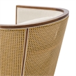 NPD Furniture Marilyn Fabric Swivel Accent Arm Chair w/ Rattan in Natural