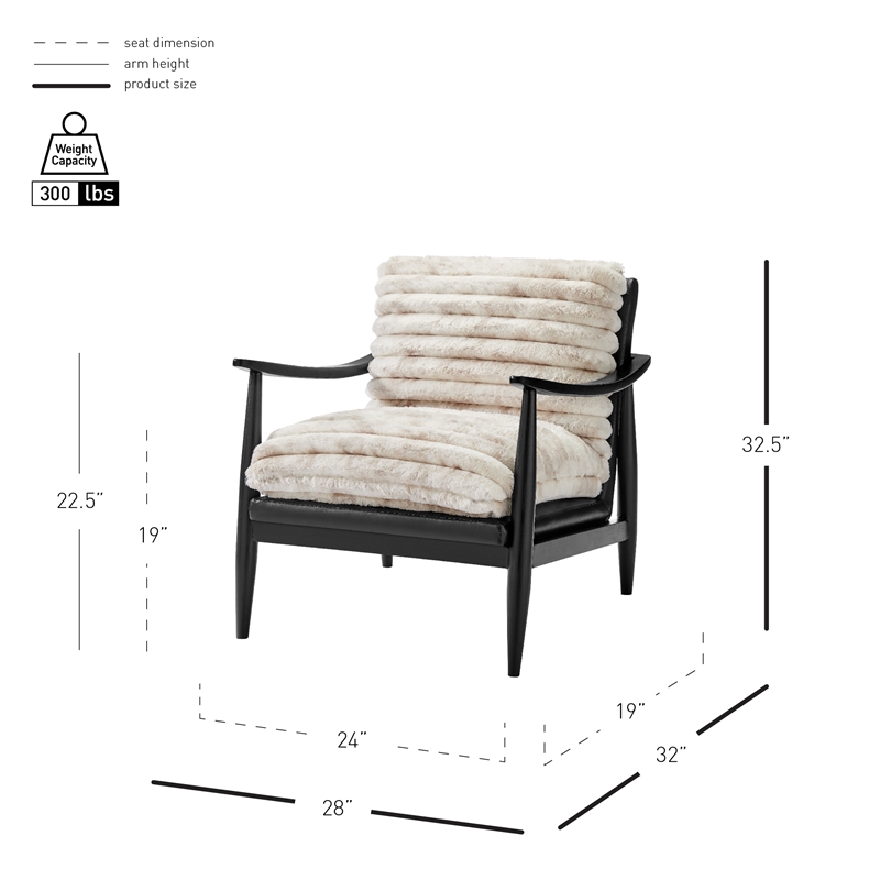 NPD Furniture Edmond Fabric/PU Accent Arm Chair in Chrestville Sand/Black