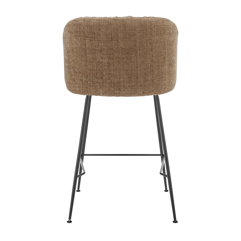 NPD Furniture Millie Fabric Counter Stool in Canova Brown (Set of 2)