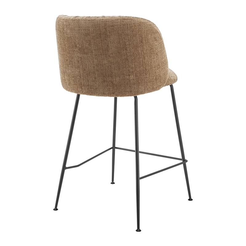 NPD Furniture Millie Fabric Counter Stool in Canova Brown (Set of 2)