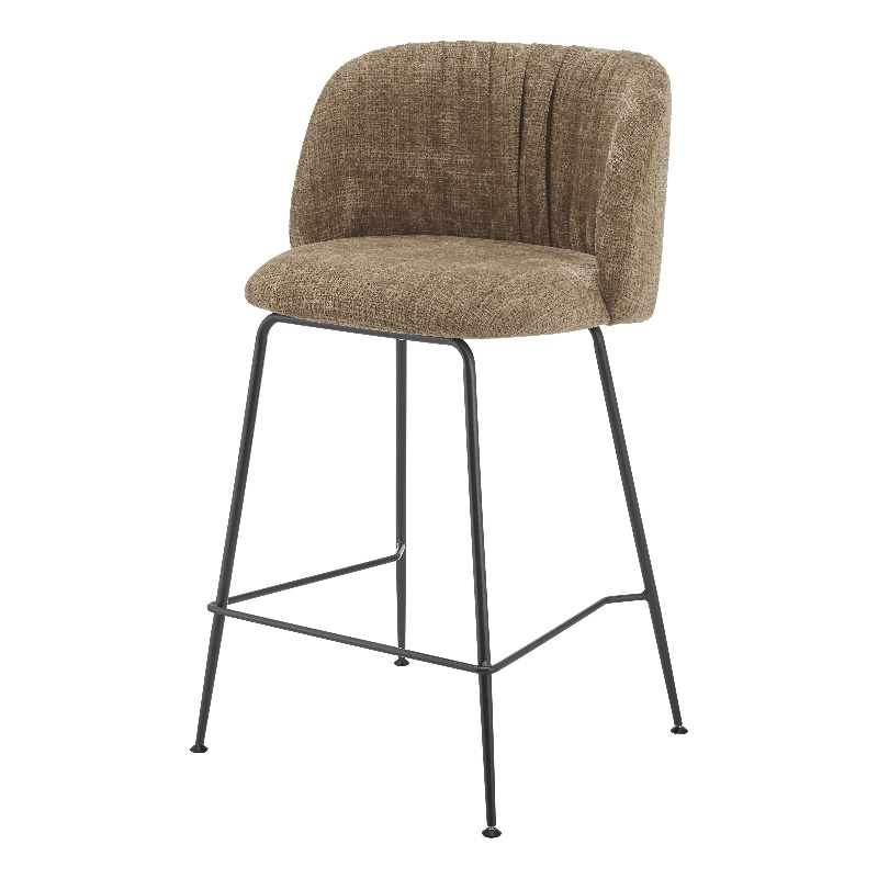 NPD Furniture Millie Fabric Counter Stool in Canova Brown (Set of 2)