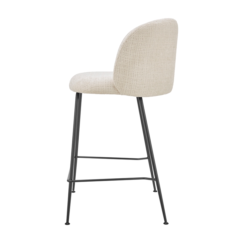 NPD Furniture Millie Fabric Counter Stool in Canova Ivory (Set of 2)