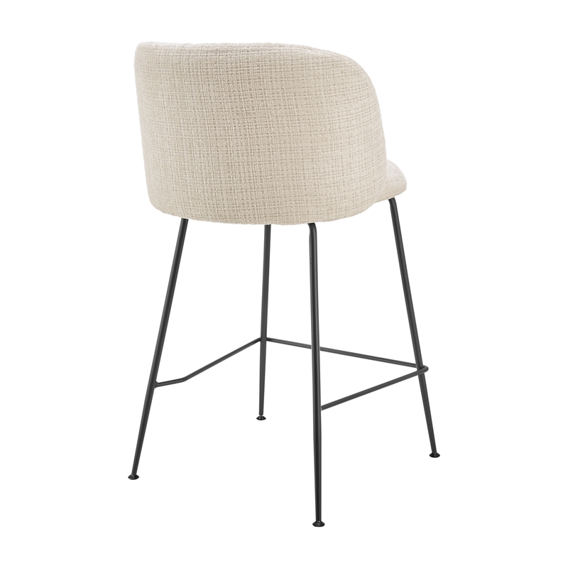 NPD Furniture Millie Fabric Counter Stool in Canova Ivory (Set of 2)