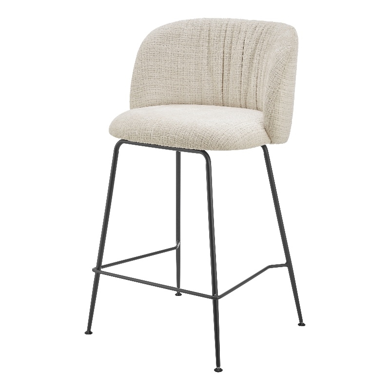 NPD Furniture Millie Fabric Counter Stool in Canova Ivory (Set of 2)