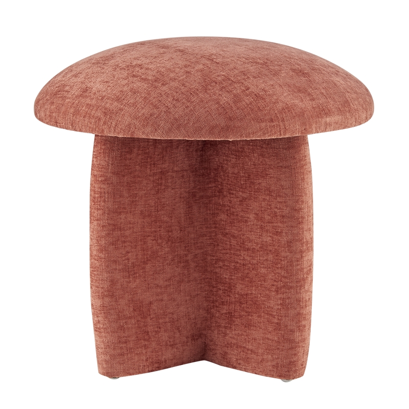 NPD Furniture Cielo Fabric Ottoman in Millburry Coral