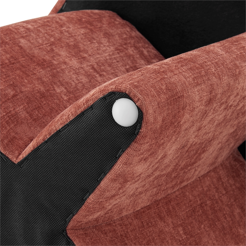 NPD Furniture Cielo Fabric Ottoman in Millburry Coral