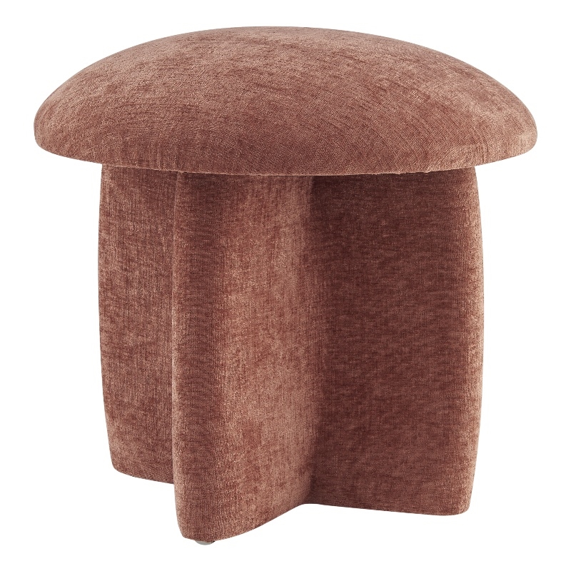 NPD Furniture Cielo Fabric Ottoman in Millburry Coral