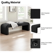 NPD Furniture Vioreen Modern Fabric Bench in Stanton Black