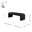 NPD Furniture Vioreen Modern Fabric Bench in Stanton Black