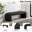 NPD Furniture Vioreen Modern Fabric Bench in Stanton Black