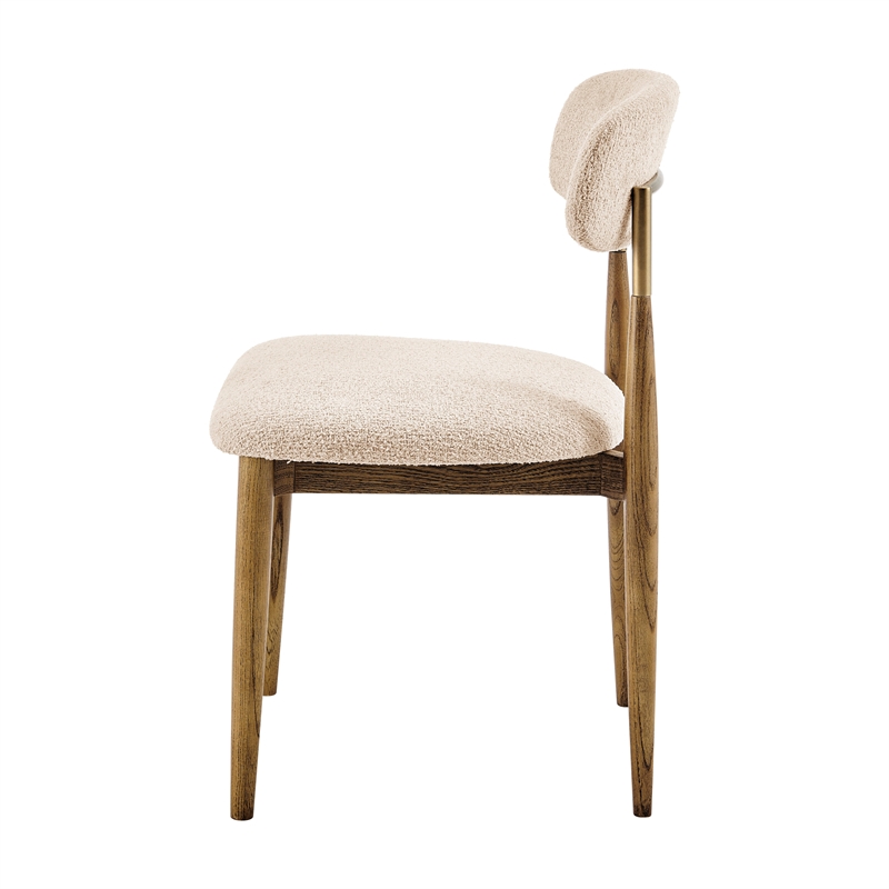 NPD Furniture Verna Fabric Dining Side Chair in Palladian Beige (Set of 2)