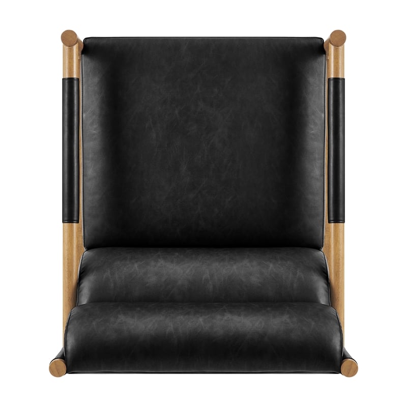 NPD Furniture Olsen Faux Leather Accent Arm Chair in Casa Black
