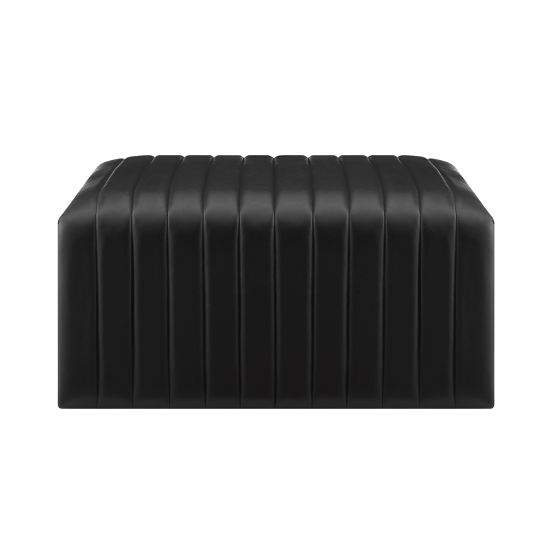NPD Furniture Atkinson Faux Leather Coffee Table in Black