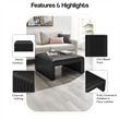 NPD Furniture Atkinson Faux Leather Coffee Table in Black