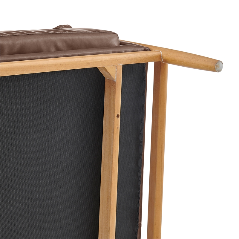 NPD Furniture Larry Faux Leather Tufted Accent Arm Chair in Casa Brown