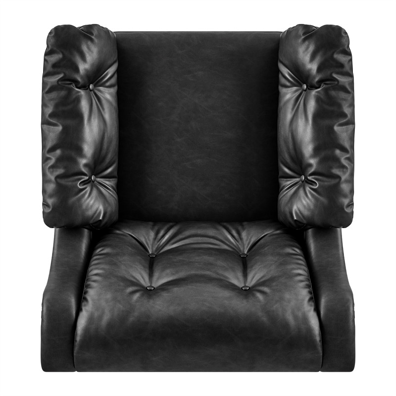 NPD Furniture Larry Faux Leather Tufted Accent Arm Chair in Casa Black