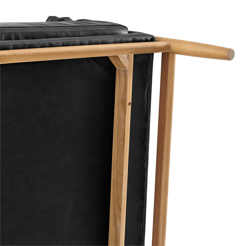 NPD Furniture Larry Faux Leather Tufted Accent Arm Chair in Casa Black