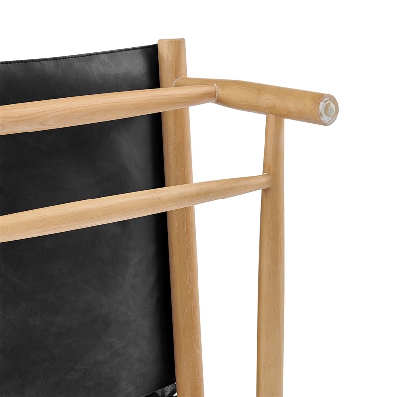 NPD Furniture Oswald Faux Leather Tufted Accent Chair in Casa Black
