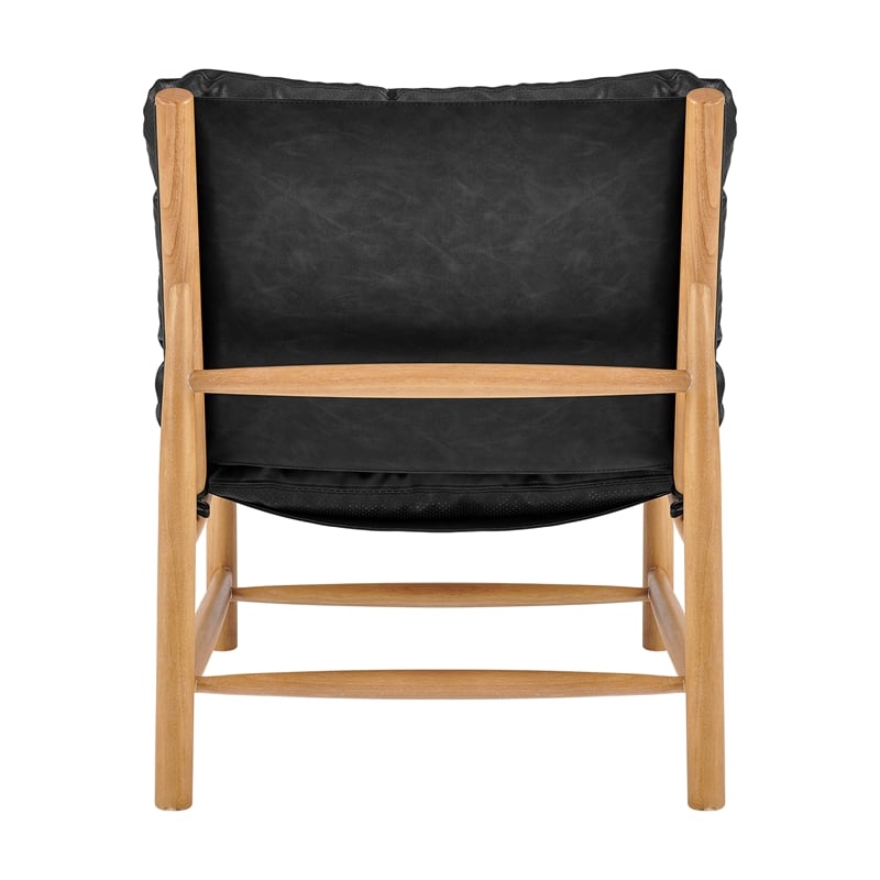 NPD Furniture Oswald Faux Leather Tufted Accent Chair in Casa Black