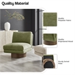 NPD Furniture Zenda Fabric Swivel Accent Chair w/ Wooden Base in Green