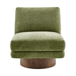 NPD Furniture Zenda Fabric Swivel Accent Chair w/ Wooden Base in Green