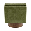 NPD Furniture Zenda Fabric Swivel Accent Chair w/ Wooden Base in Green