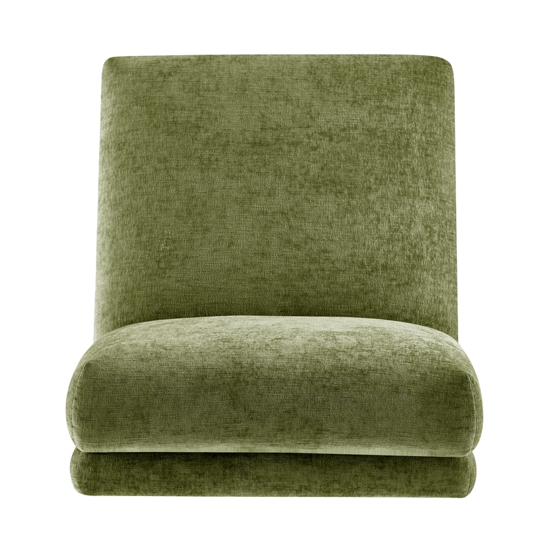 NPD Furniture Zenda Fabric Swivel Accent Chair w/ Wooden Base in Green