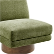 NPD Furniture Zenda Fabric Swivel Accent Chair w/ Wooden Base in Green
