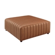 NPD Furniture Harland Faux Leather Square Coffee Table/Ottoman in Brown