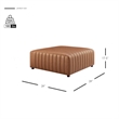 NPD Furniture Harland Faux Leather Square Coffee Table/Ottoman in Brown