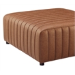 NPD Furniture Harland Faux Leather Square Coffee Table/Ottoman in Brown