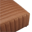 NPD Furniture Harland Faux Leather Square Coffee Table/Ottoman in Brown