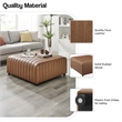 NPD Furniture Harland Faux Leather Square Coffee Table/Ottoman in Brown