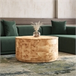 NPD Furniture Arsenio Burl Wood Round Coffee Table in Natural Burl