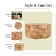 NPD Furniture Arsenio Burl Wood Round Coffee Table in Natural Burl