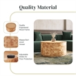 NPD Furniture Arsenio Burl Wood Round Coffee Table in Natural Burl