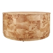 NPD Furniture Arsenio Burl Wood Round Coffee Table in Natural Burl