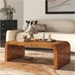 NPD Furniture Adriel Burl Wood Coffee Table in Golden Brown Burl
