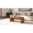 NPD Furniture Adriel Burl Wood Coffee Table in Golden Brown Burl